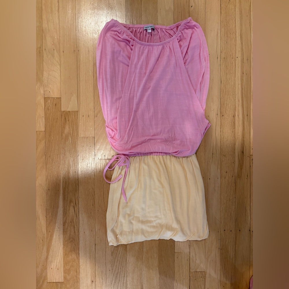 Tiare Hawaii Pink and Cream Mini Dress